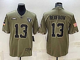 Men's Las Vegas Raiders #13 Hunter Renfrow 2022 Olive Salute To Service Limited Stitched Jersey,baseball caps,new era cap wholesale,wholesale hats